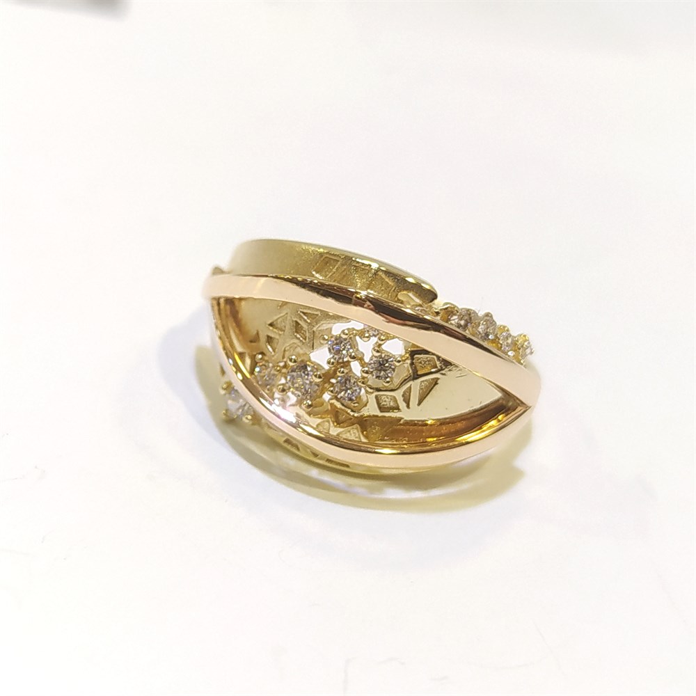 Kemerli Tasarım Yüzük 14 Ayar Altın