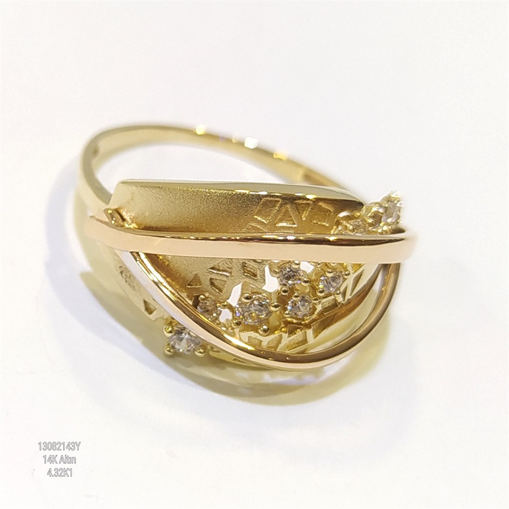 Kemerli Tasarım Yüzük 14 Ayar Altın