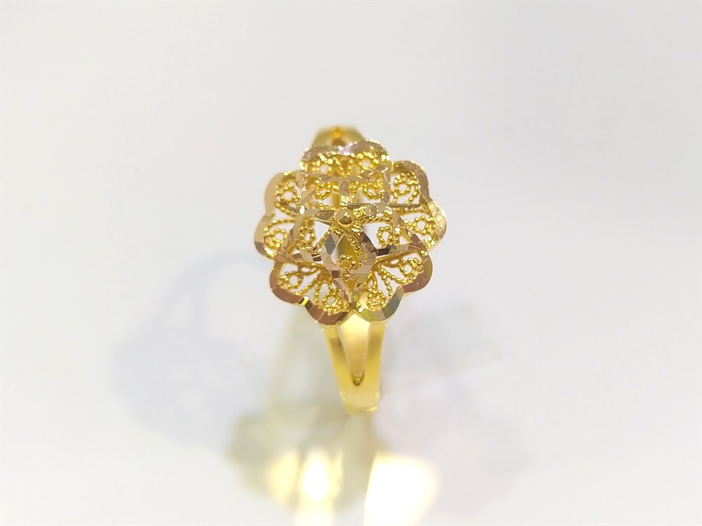 Kırmızı Taşsız Gül Yüzük 14 Ayar Altın