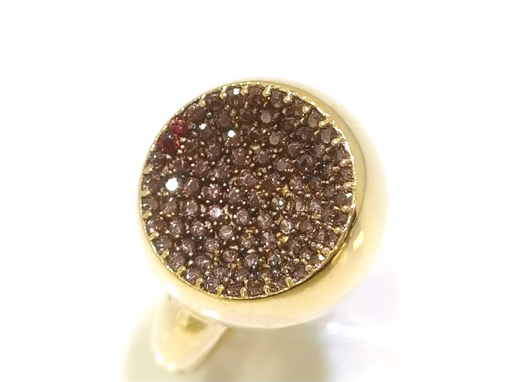 Krater Taşlı Tasarım Yüzük 14 Ayar Altın