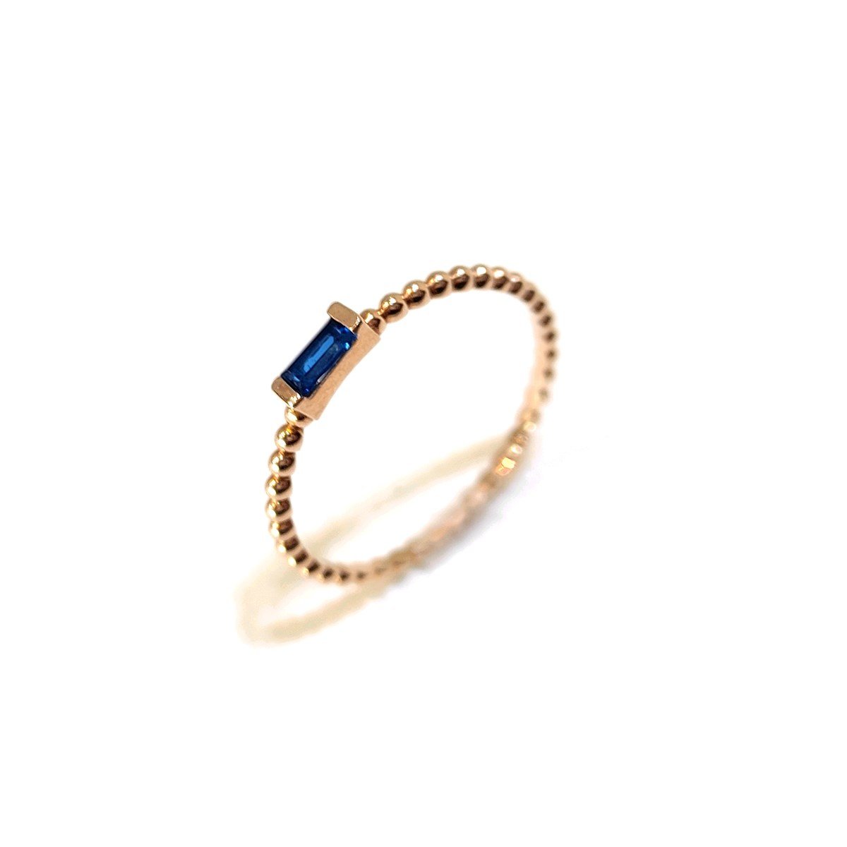 Lacivert Baget Taşlı Yüzük 14 Ayar Altın 4K VİDEOLU