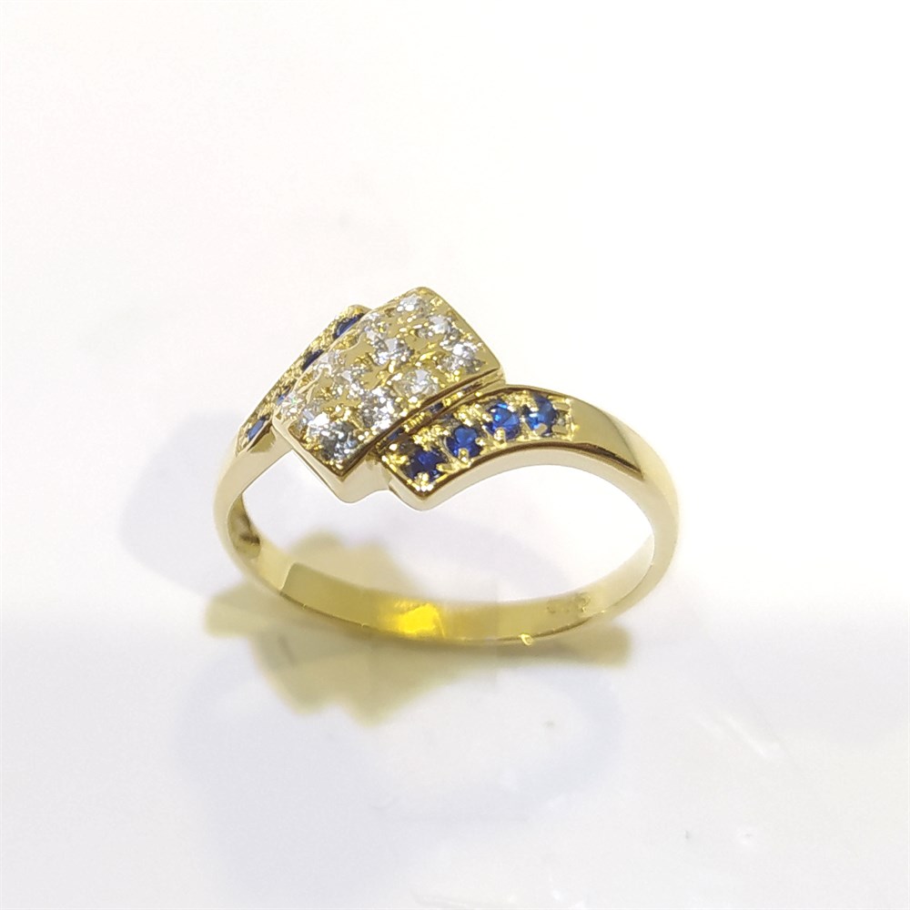 Lacivert Taşlı Yüzük 14 Ayar Altın