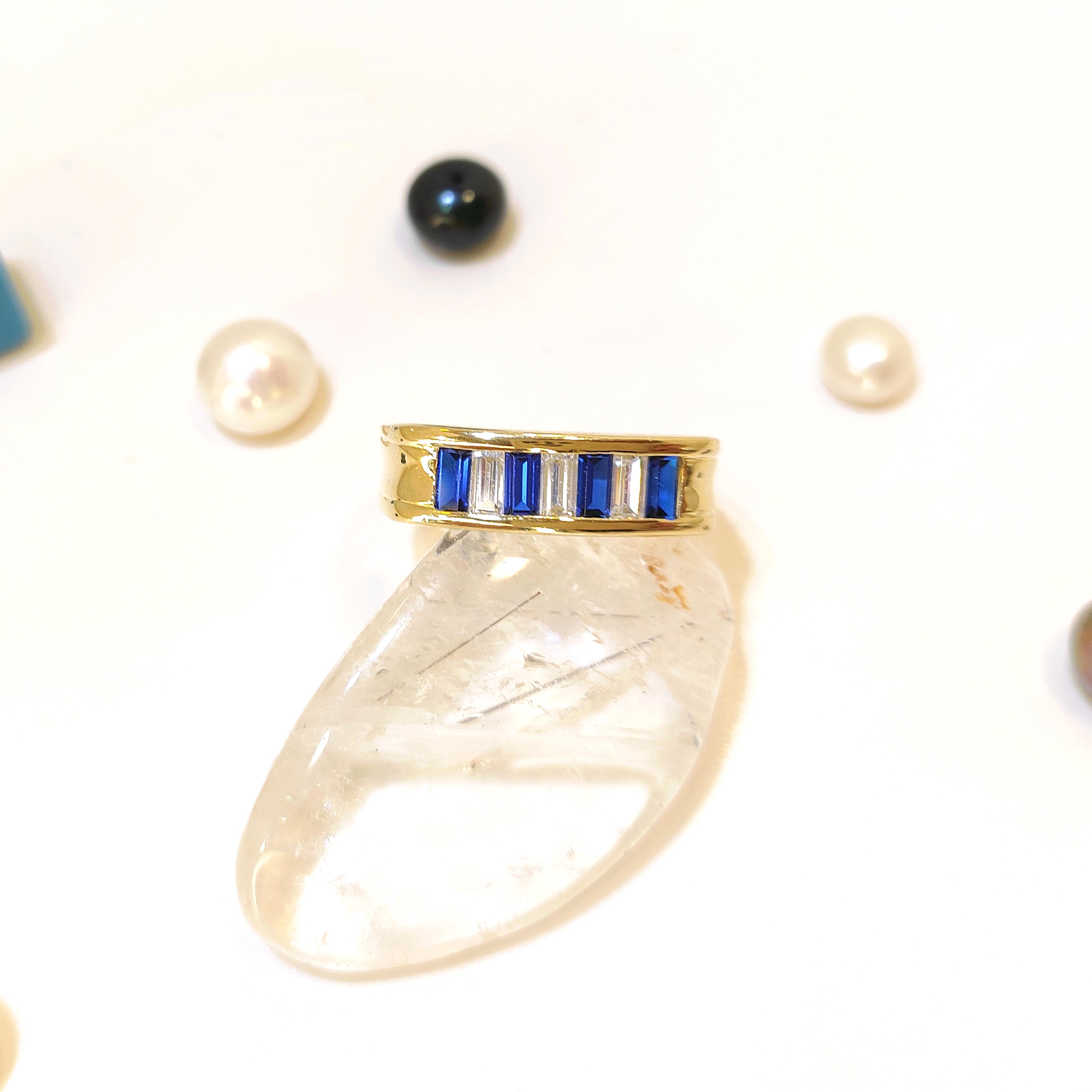 Mavi Baget Taşlı Yüzük 14 Ayar Altın HD VİDEOLU