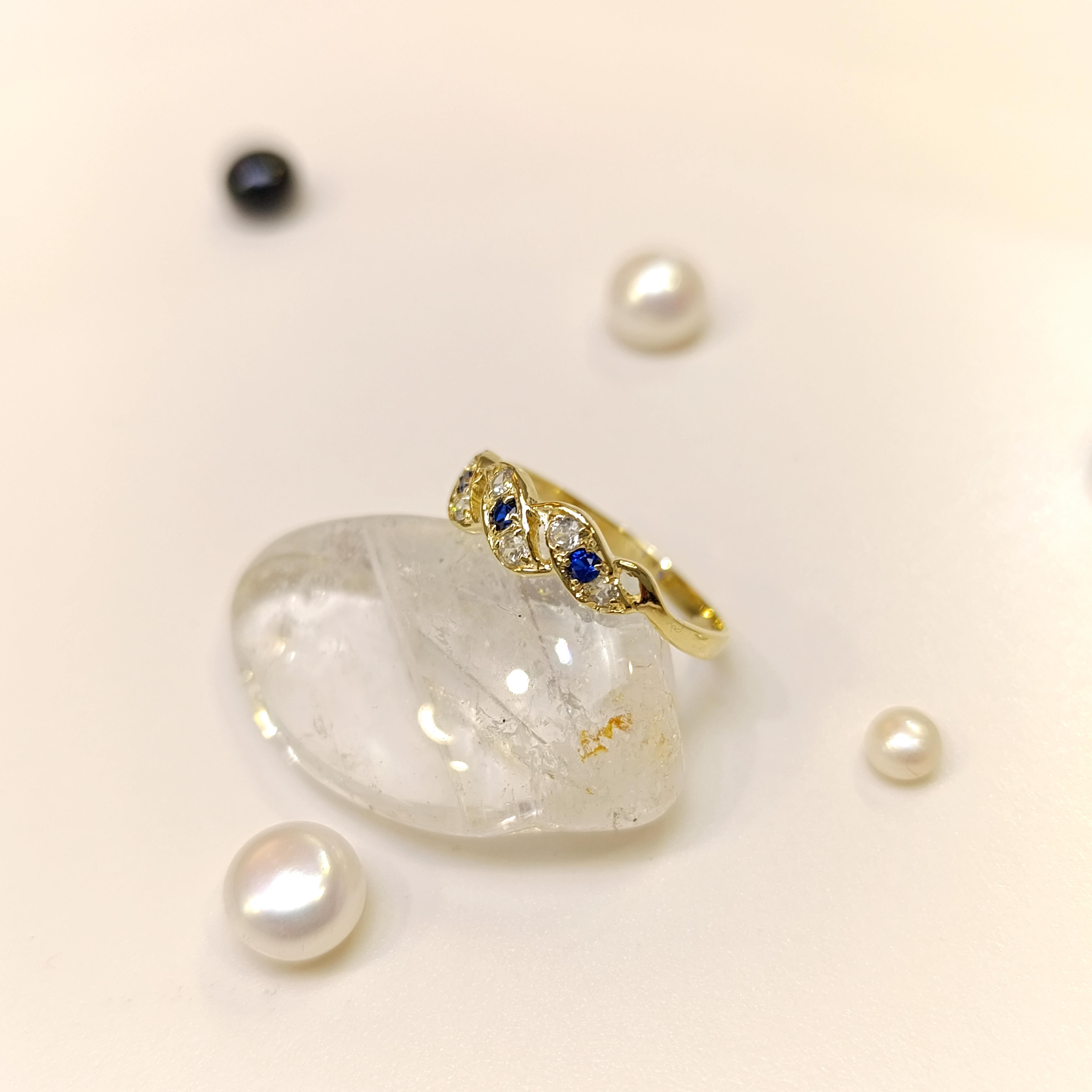 Mavi Taşlı Yüzük 14 Ayar Altın HD VİDEOLU