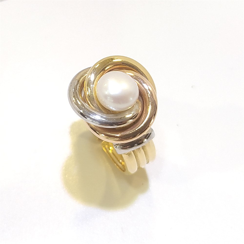 Olimpiyat İnci Yüzük 14 Ayar Altın