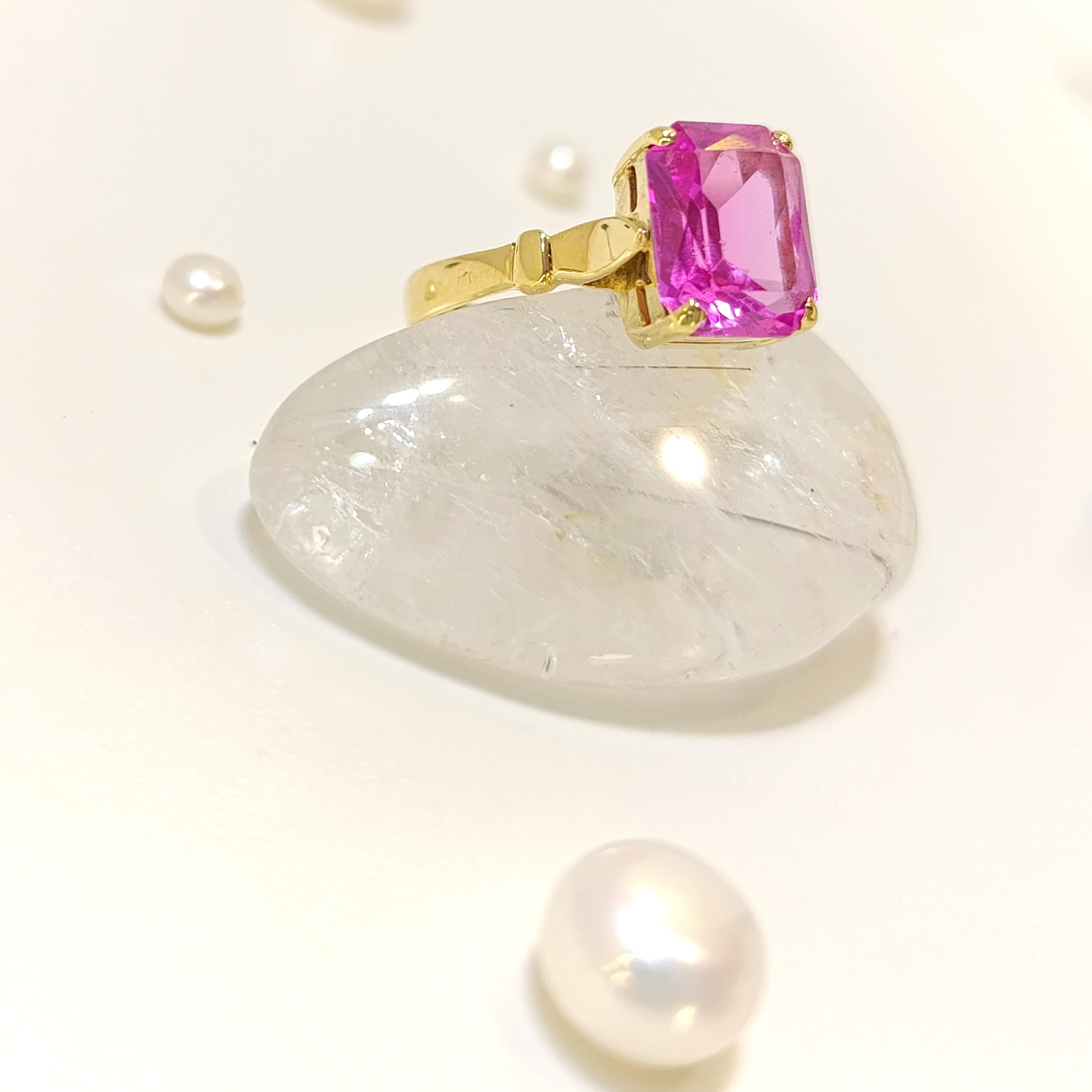 Pembe Taşlı Yüzük 14 Ayar Altın HD VİDEOLU