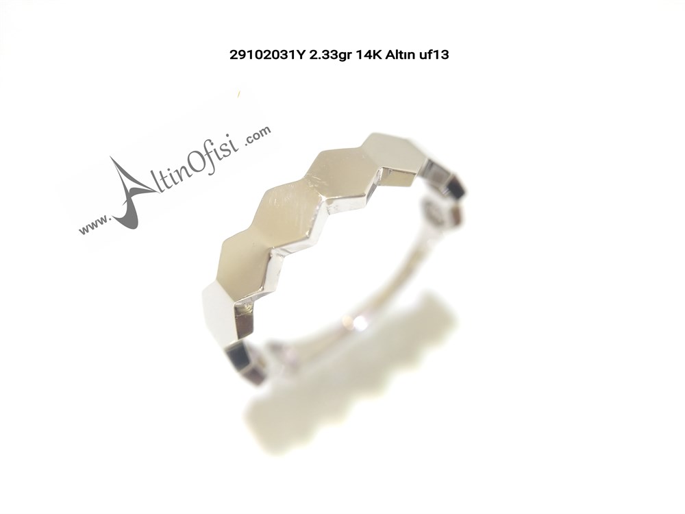 Petek Beşgen Yüzük Sarı 14 Ayar Altın