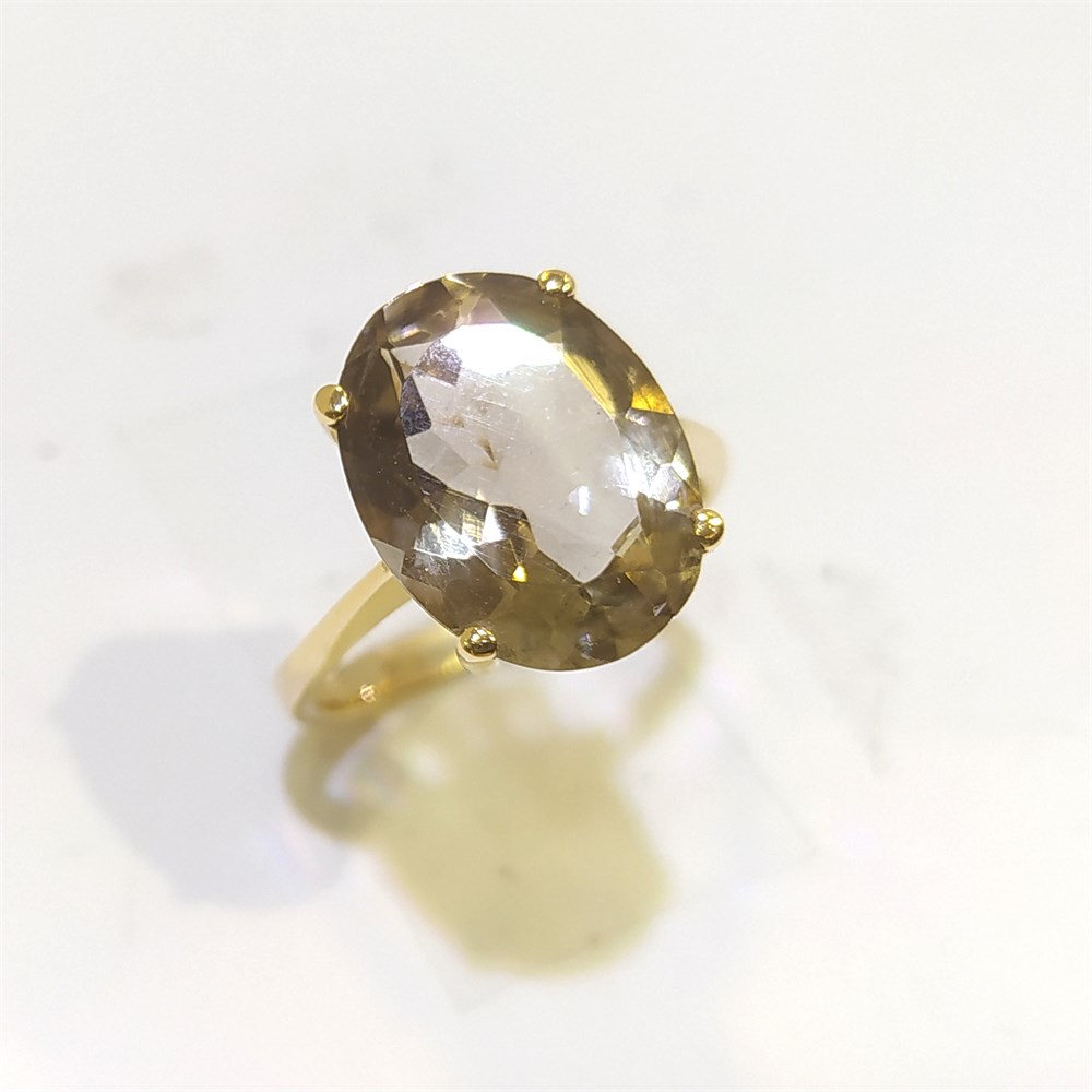 Renkli Tek TAş  Yüzük 14 Ayar Altın