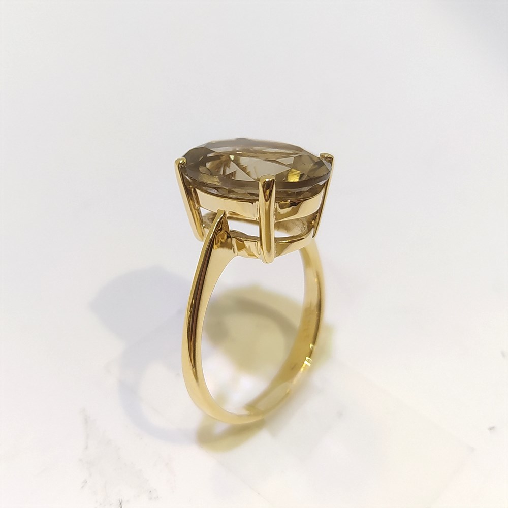 Renkli Tek TAş  Yüzük 14 Ayar Altın