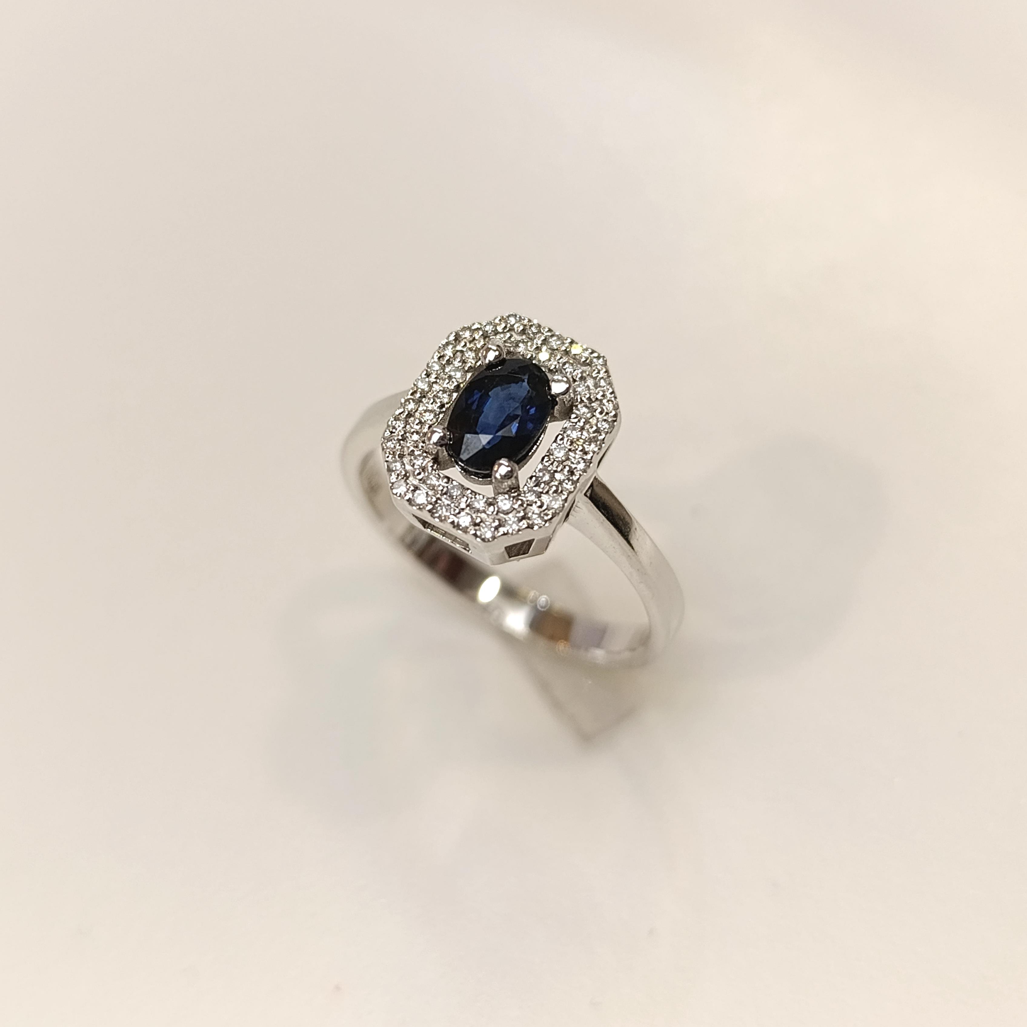 Safir ve Pırlanta Taşlı Yüzük 14 Ayar Altın HD VİDEOLU