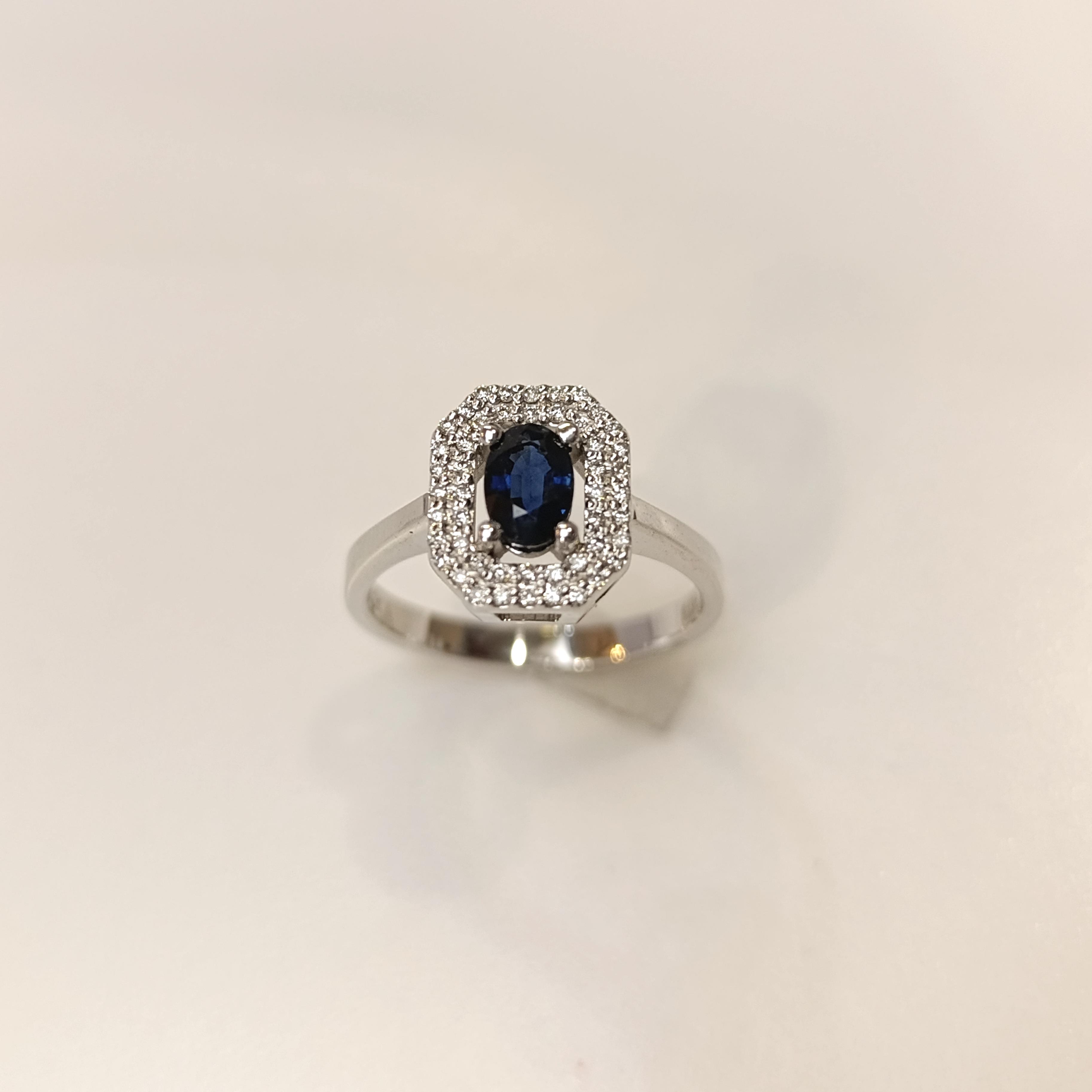 Safir ve Pırlanta Taşlı Yüzük 14 Ayar Altın HD VİDEOLU