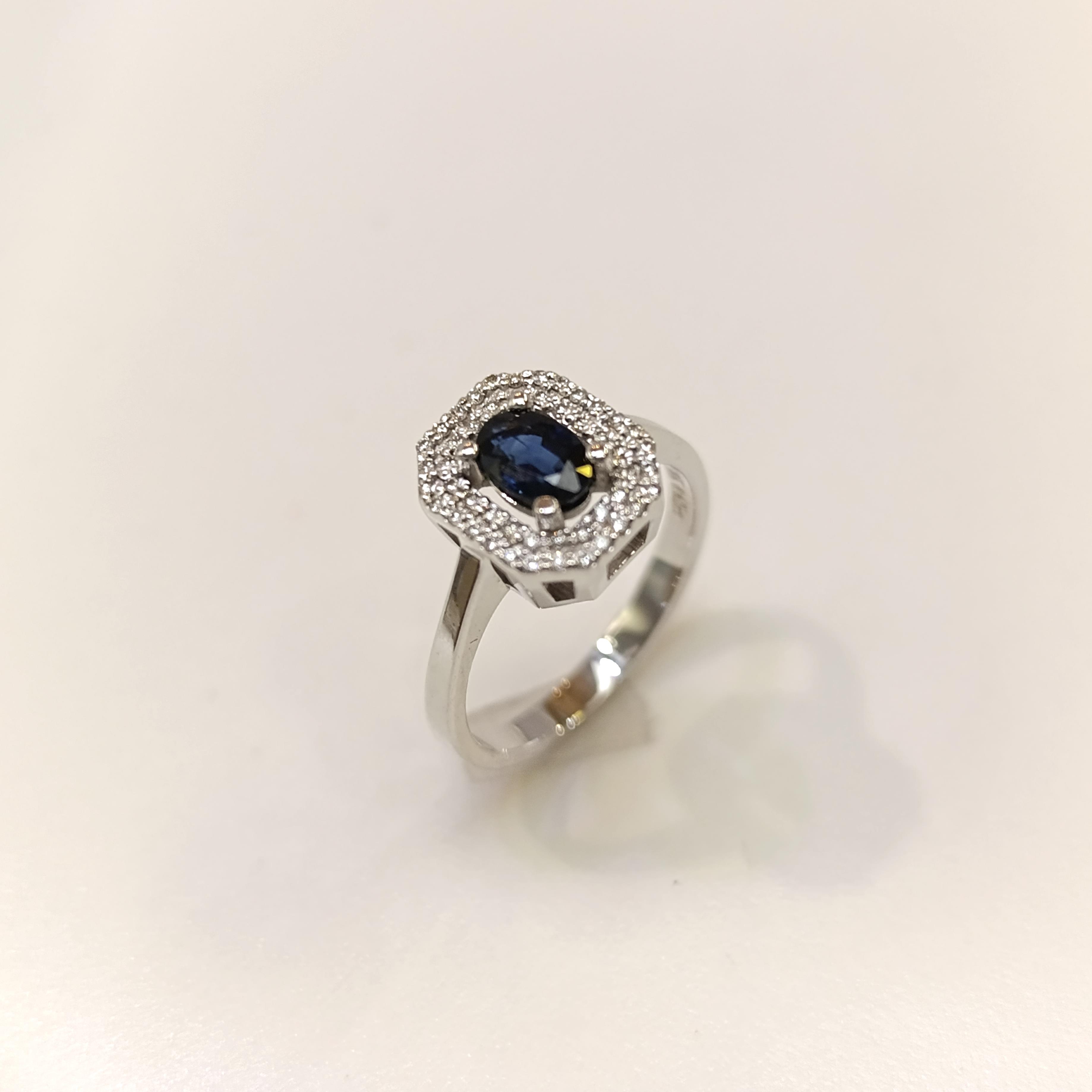 Safir ve Pırlanta Taşlı Yüzük 14 Ayar Altın HD VİDEOLU