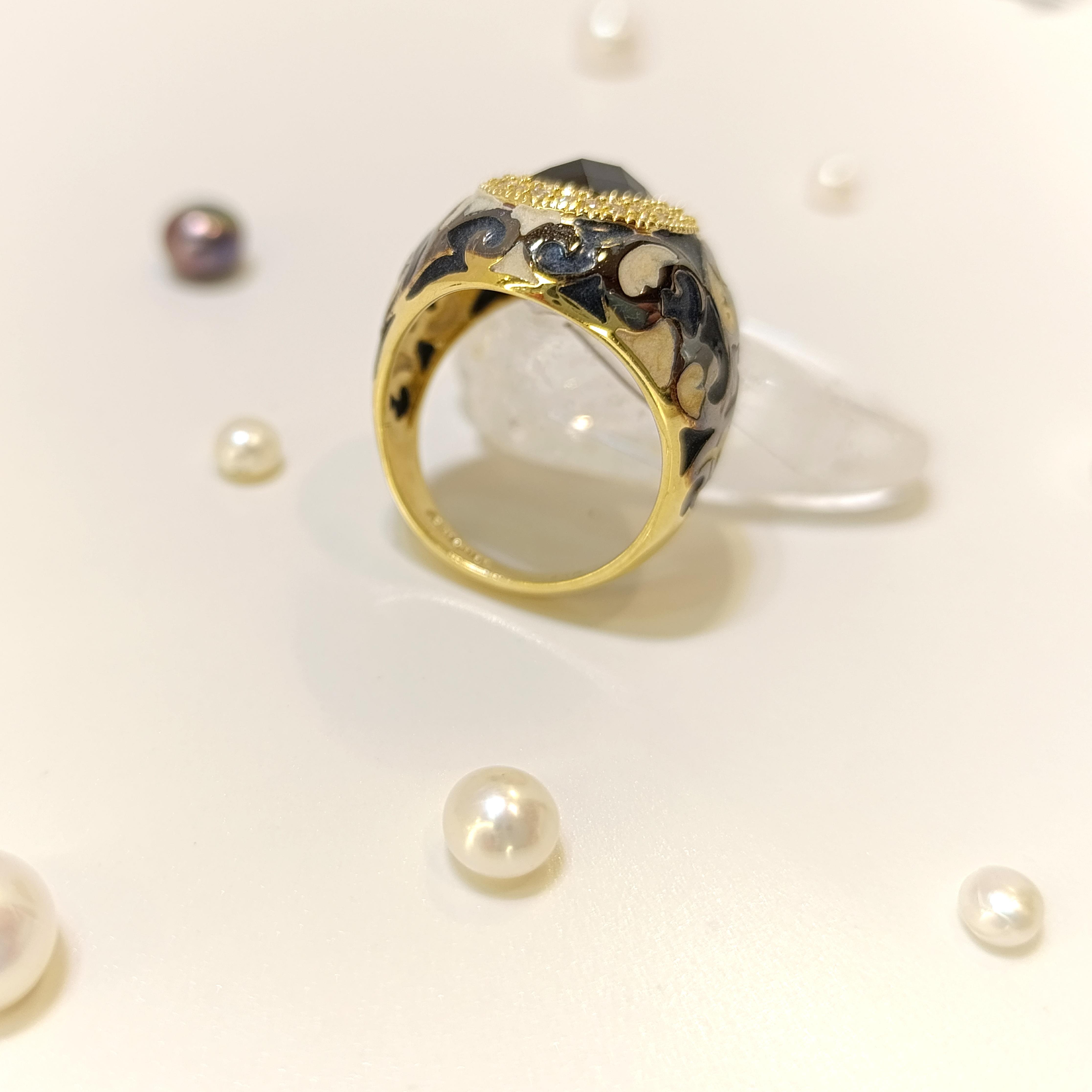 Siyah Taşlı Mineli Yüzük 14 Ayar Altın HD VİDEOLU