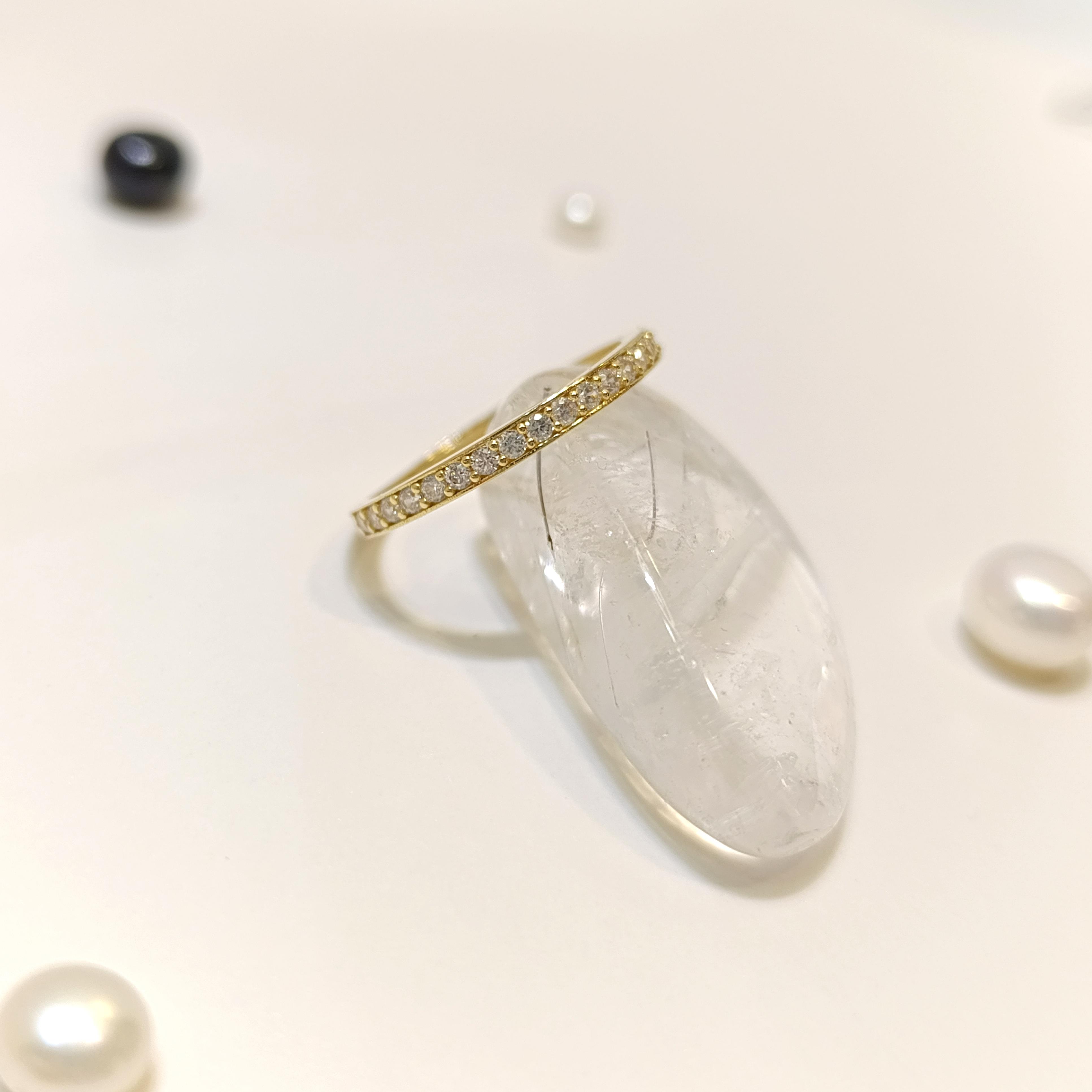 Su Yolu Taşlı Yüzük 14 Ayar Altın HD VİDEOLU