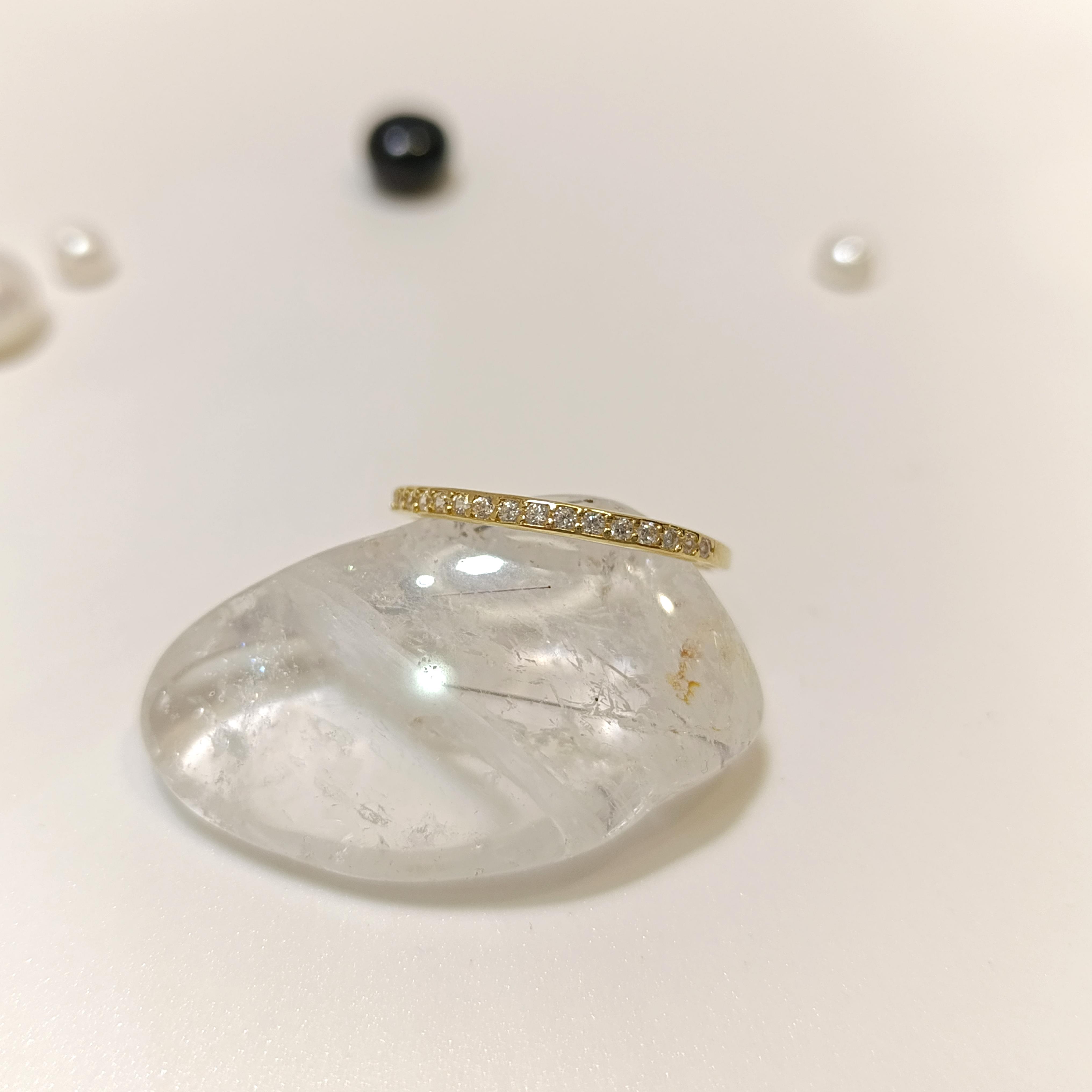 Su Yolu Taşlı Yüzük 14 Ayar Altın HD VİDEOLU