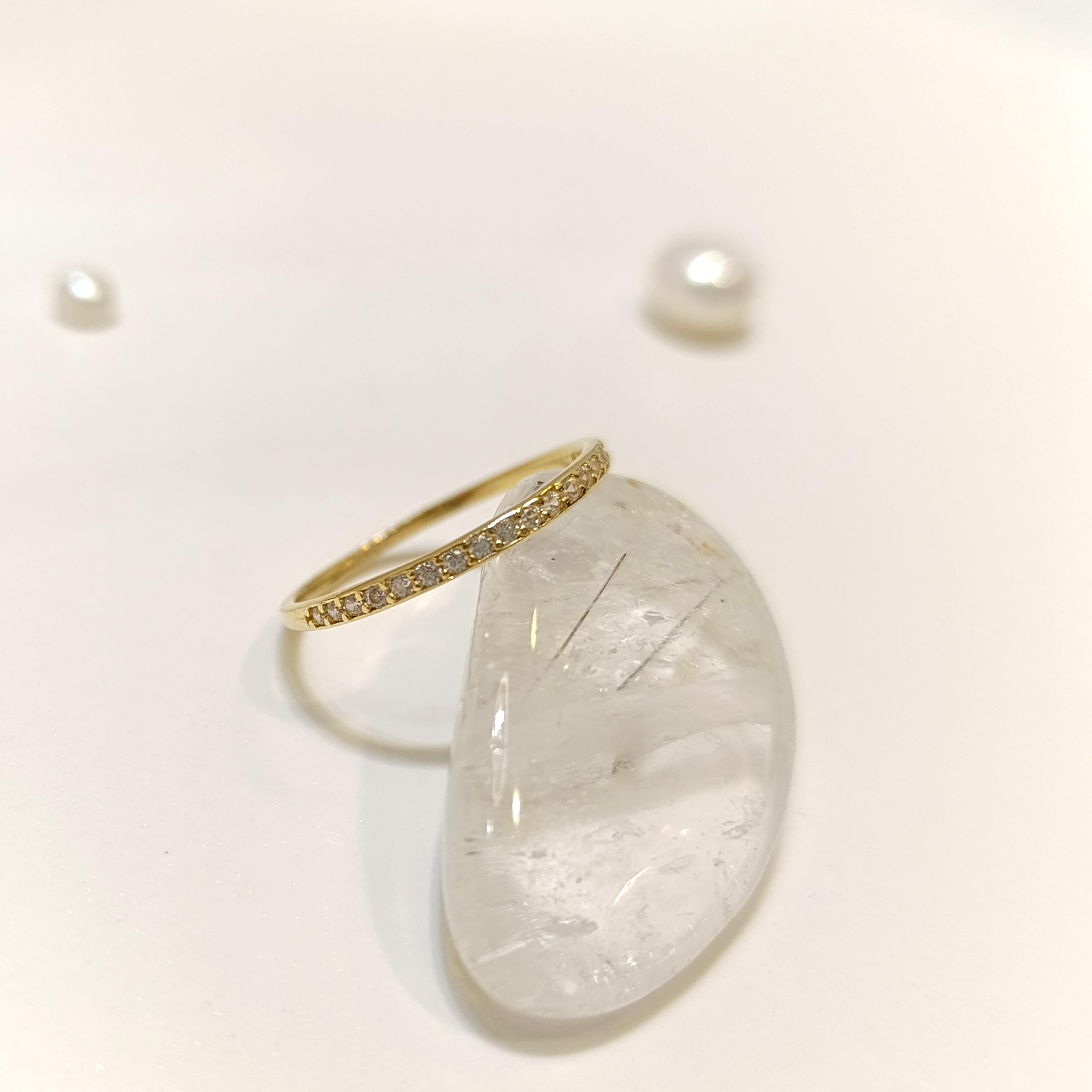 Su Yolu Taşlı Yüzük 14 Ayar Altın HD VİDEOLU