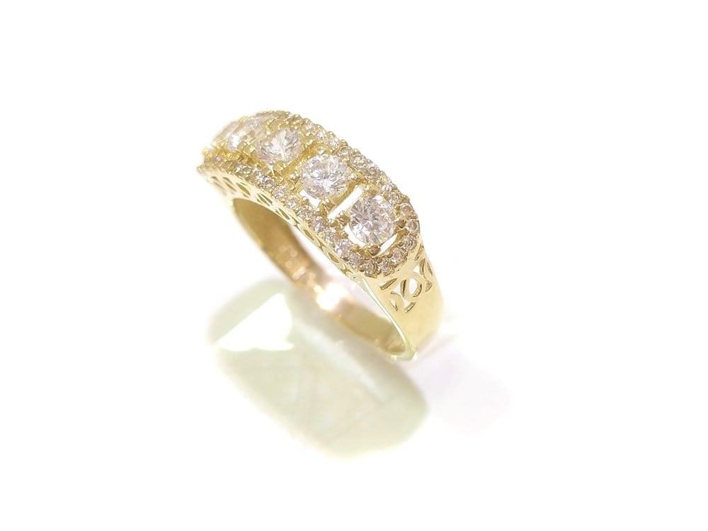 Tasarım Beş Taşlı Yüzük 14 Ayar Altın