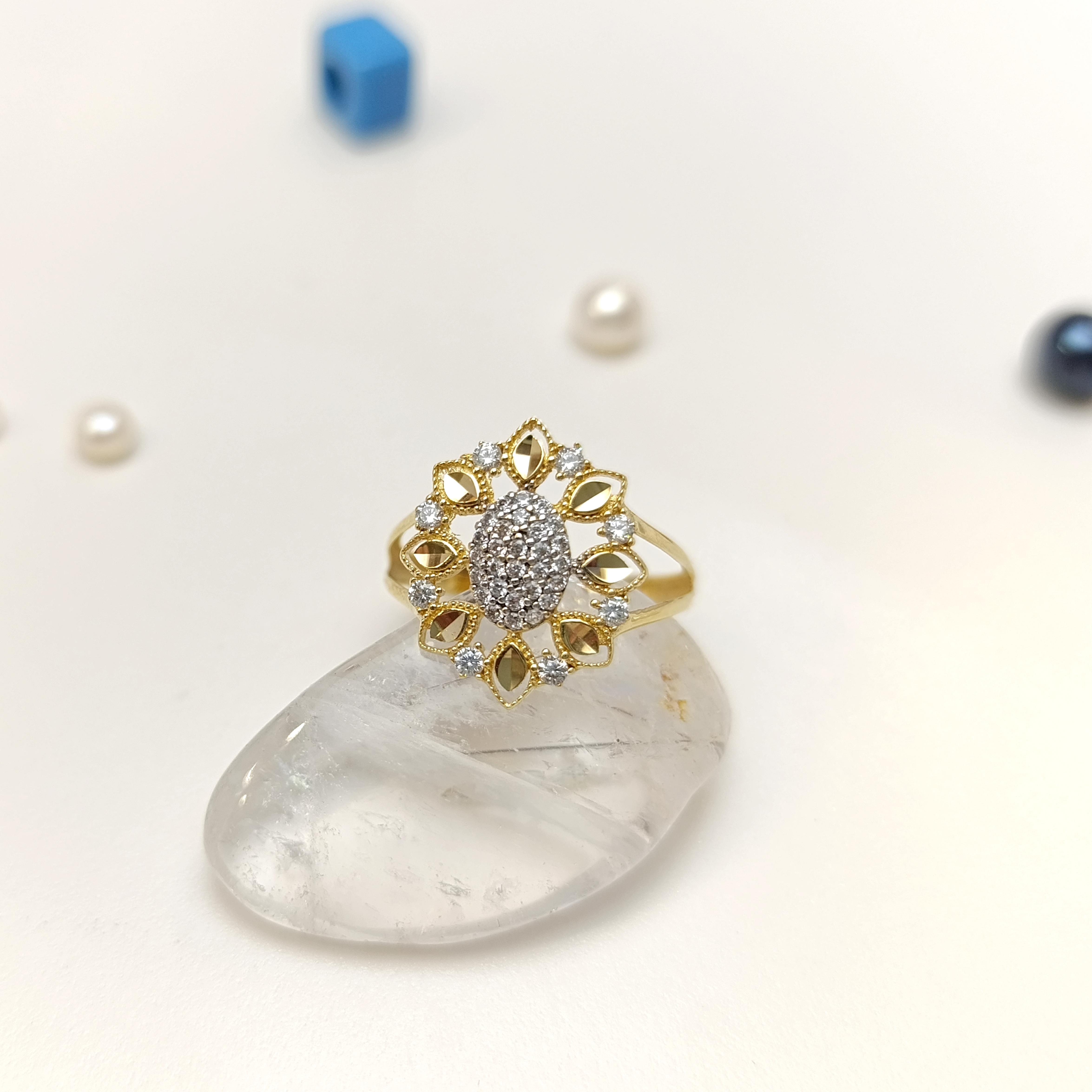 Taşlı Yüzük 14 Ayar Altın HD VİDEOLU