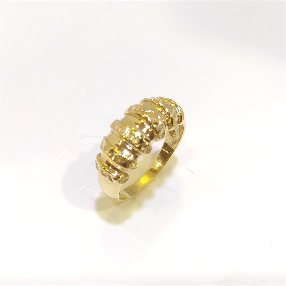 Taşsız Fütüristik Tasarım Yüzük 14 Ayar Altın