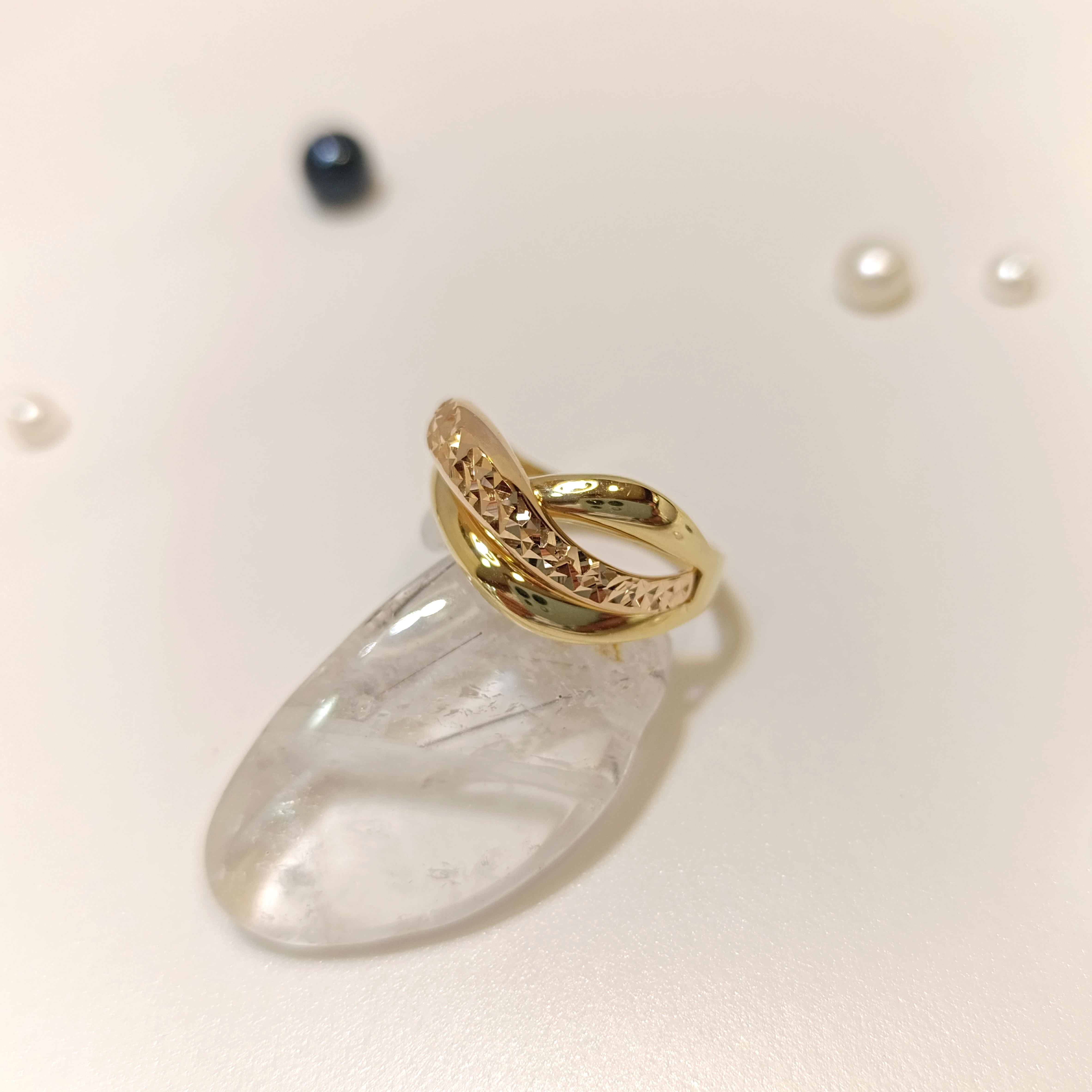 Taşsız Üç Renkli Yüzük 14 Ayar Altın HD VİDEOLU