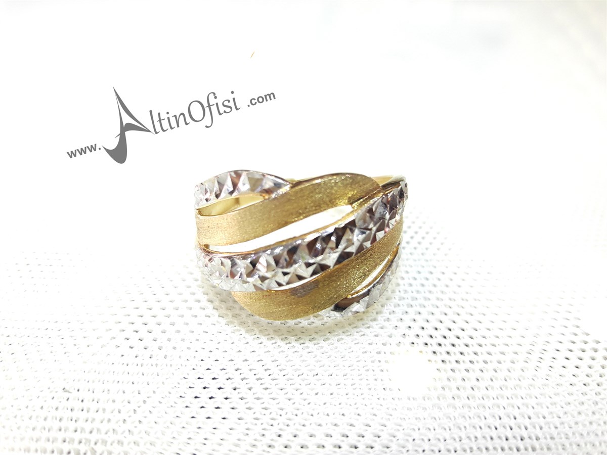 Taşsız Yüzük sarı beyaz  14 Ayar Altın