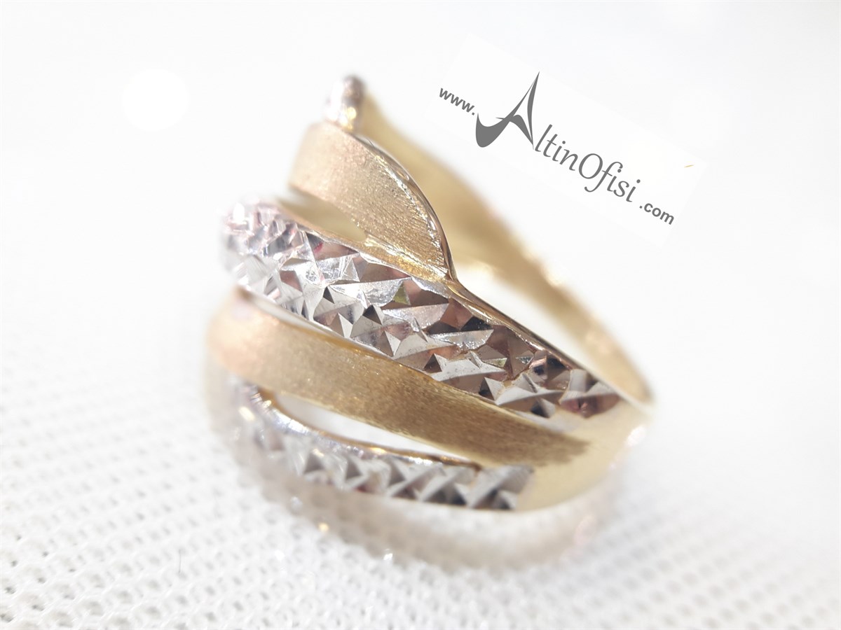 Taşsız Yüzük sarı beyaz  14 Ayar Altın