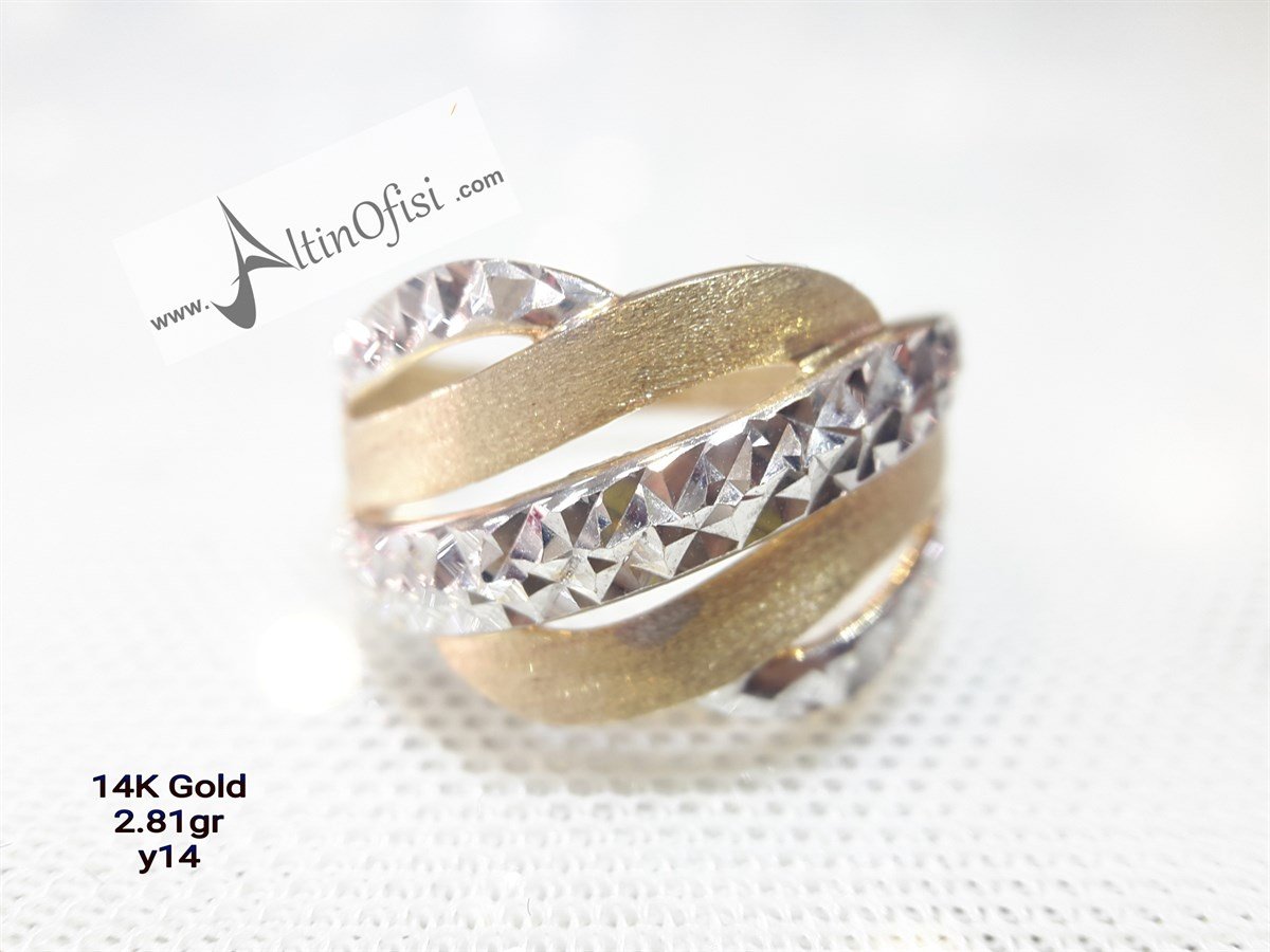 Taşsız Yüzük sarı beyaz  14 Ayar Altın