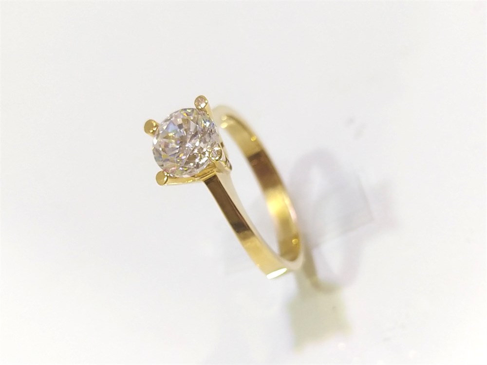 Tek TAş Yüzük 14 Ayar Altın