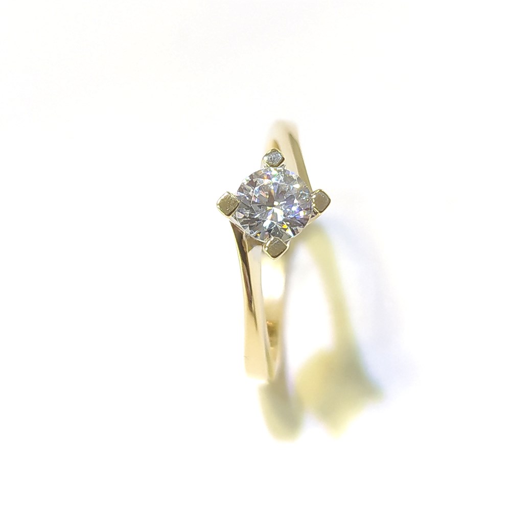 Tek TAş Yüzük 14 Ayar Altın