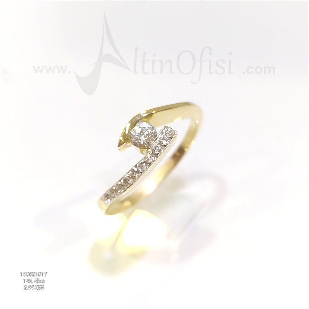 Tek TAş Yüzük 14 Ayar Altın