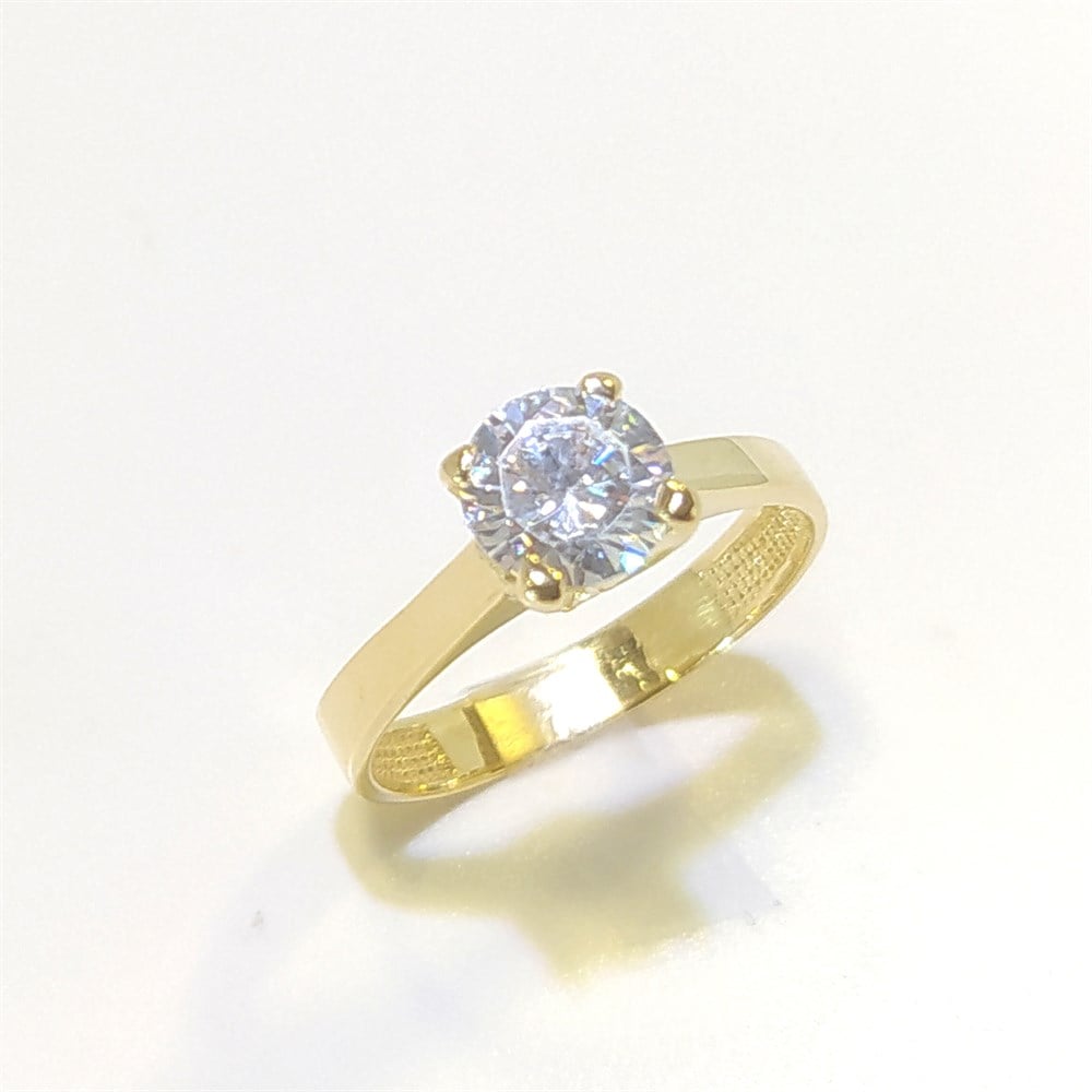 Tek TAş Yüzük 14 Ayar Altın