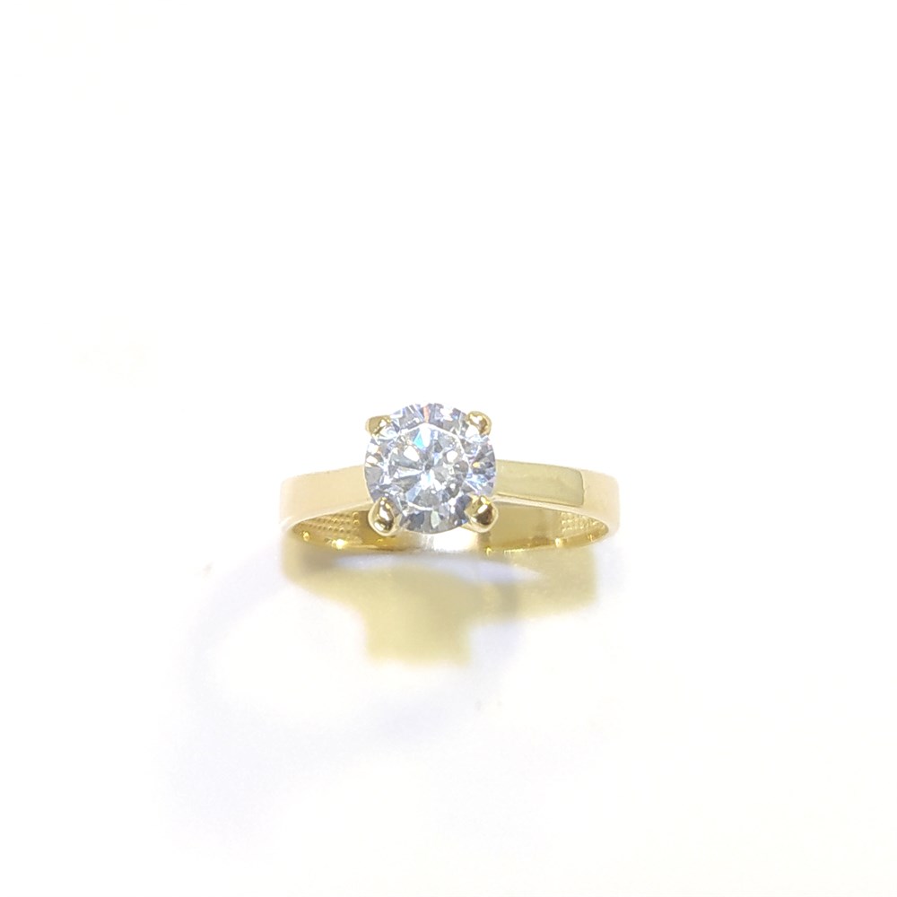 Tek TAş Yüzük 14 Ayar Altın