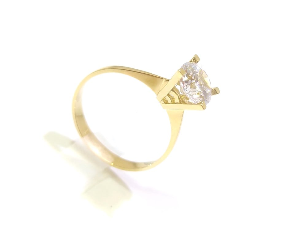 Tek TAş Yüzük 14 Ayar Altın