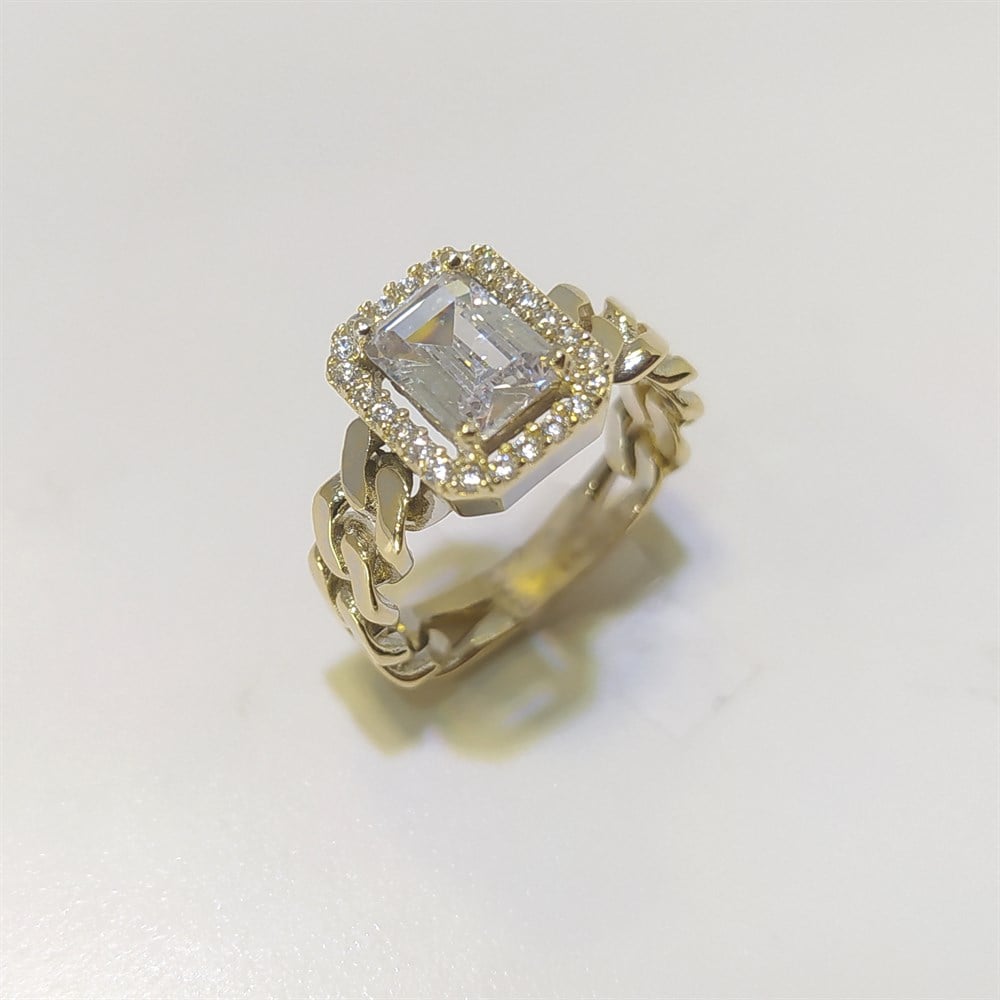 Tek TAş Yüzük 14 Ayar Altın