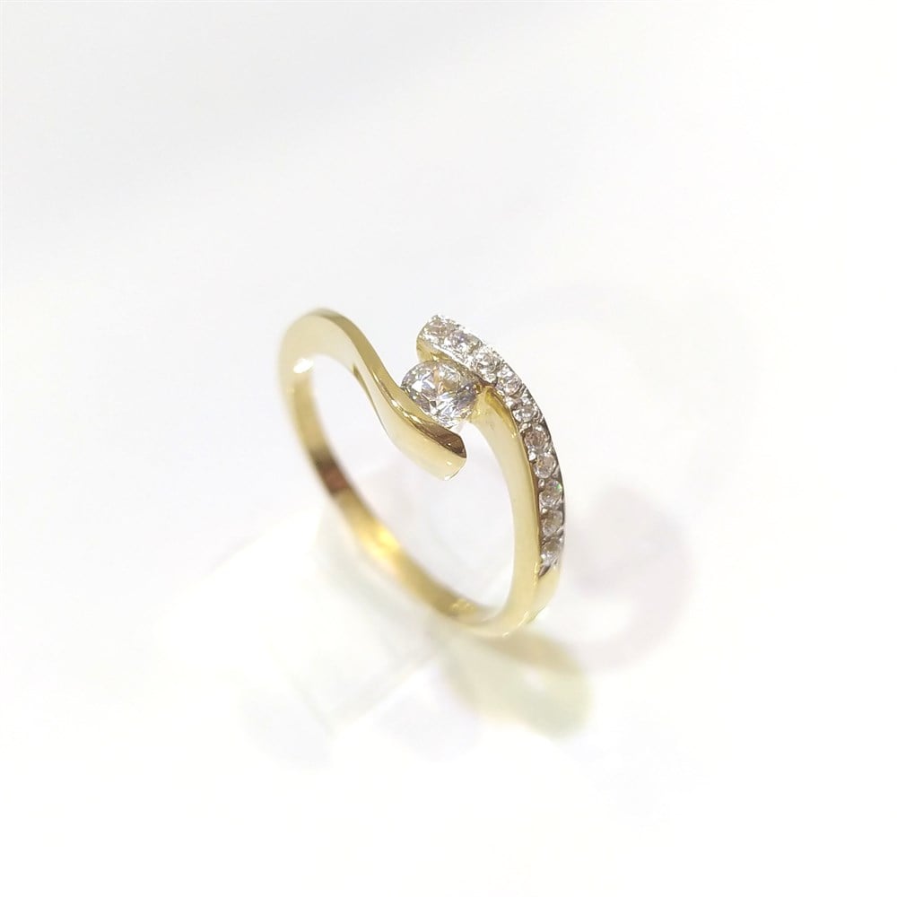 Tek TAş Yüzük 14 Ayar Altın