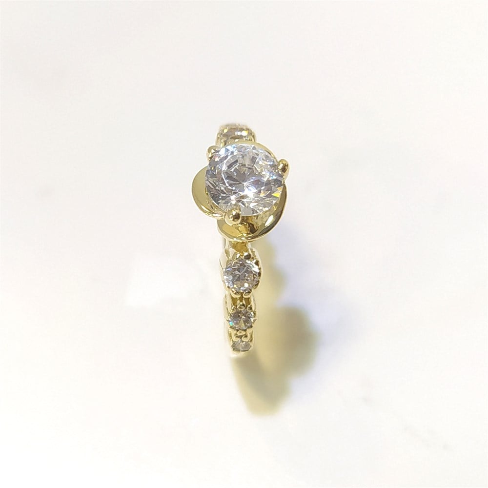 Tek TAş Yüzük 14 Ayar Altın