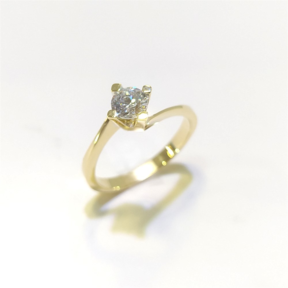 Tek TAş Yüzük 14 Ayar Altın