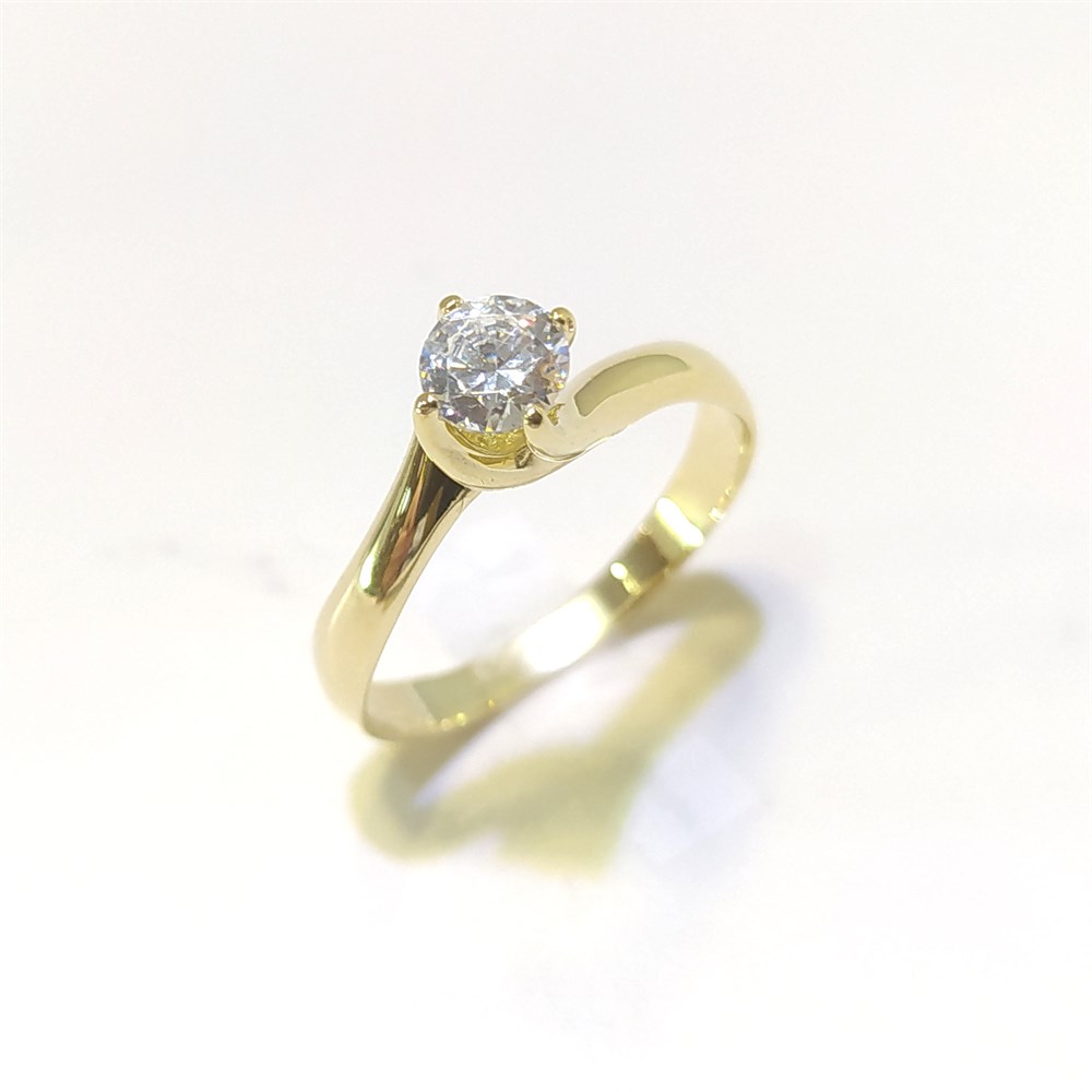 Tek TAş Yüzük 14 Ayar Altın