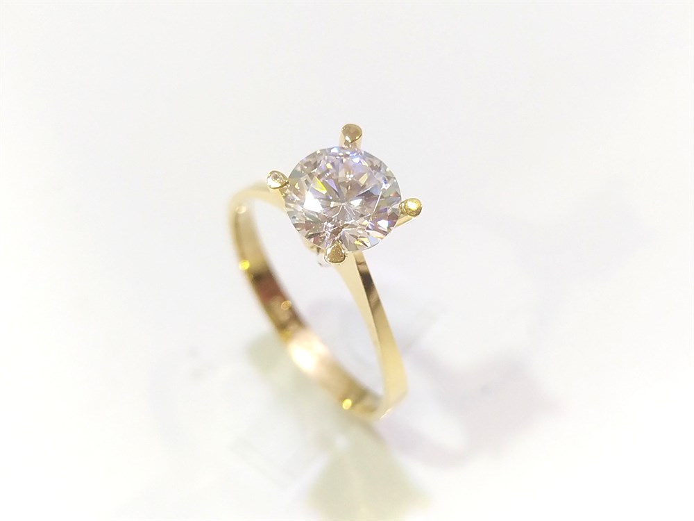 Tek TAş Yüzük 14 Ayar Altın