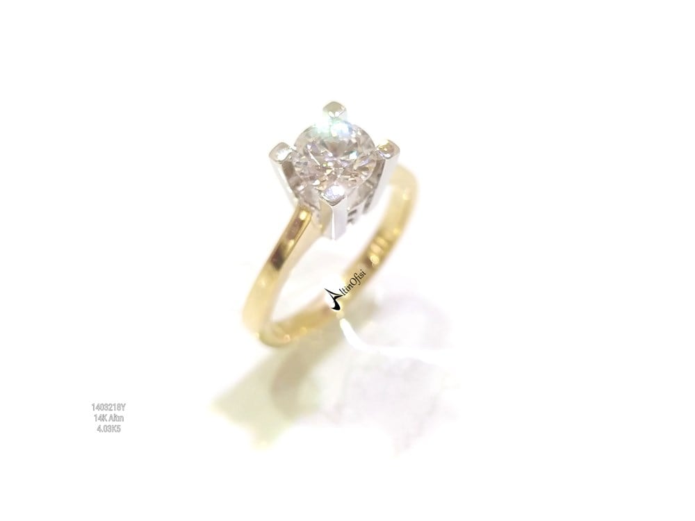 Tek Taş Yüzük 14 Ayar Altın