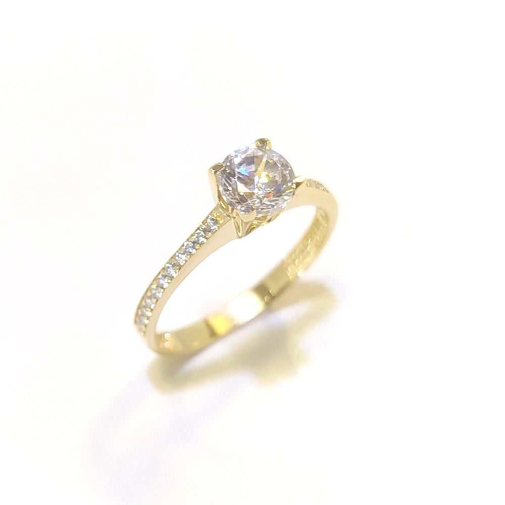 Tek TAş Yüzük 14 Ayar Altın