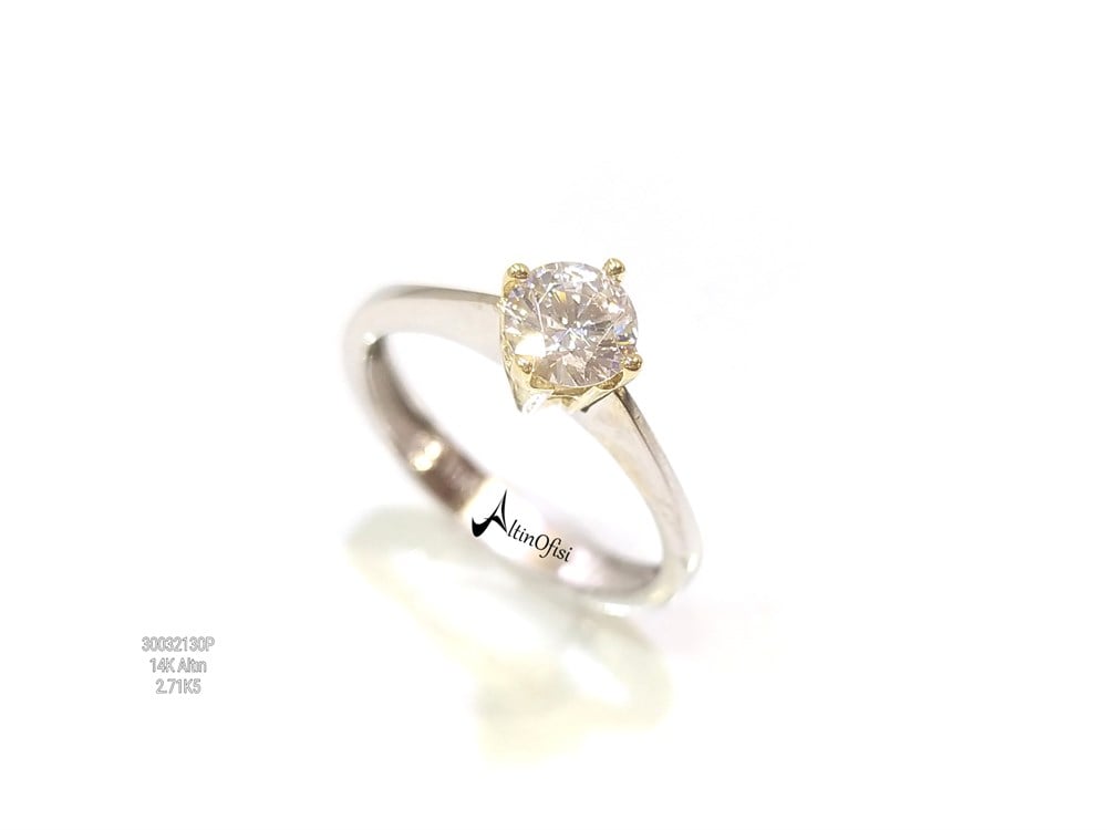 Tek Taş Yüzük 14 Ayar Altın