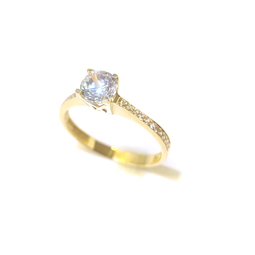 Tek TAş Yüzük 14 Ayar Altın