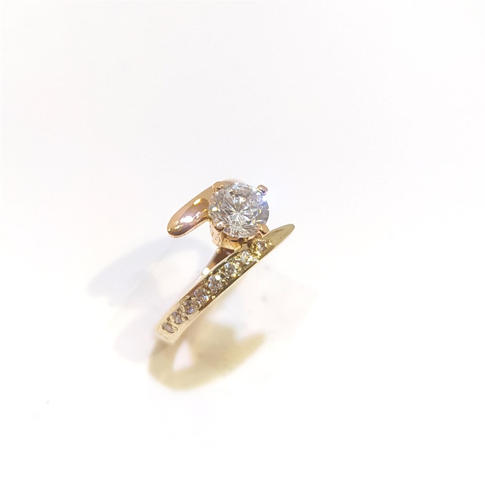 Tek TAş Yüzük 14 Ayar Altın