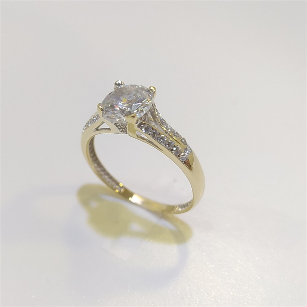 Tek TAş Yüzük 14 Ayar Altın