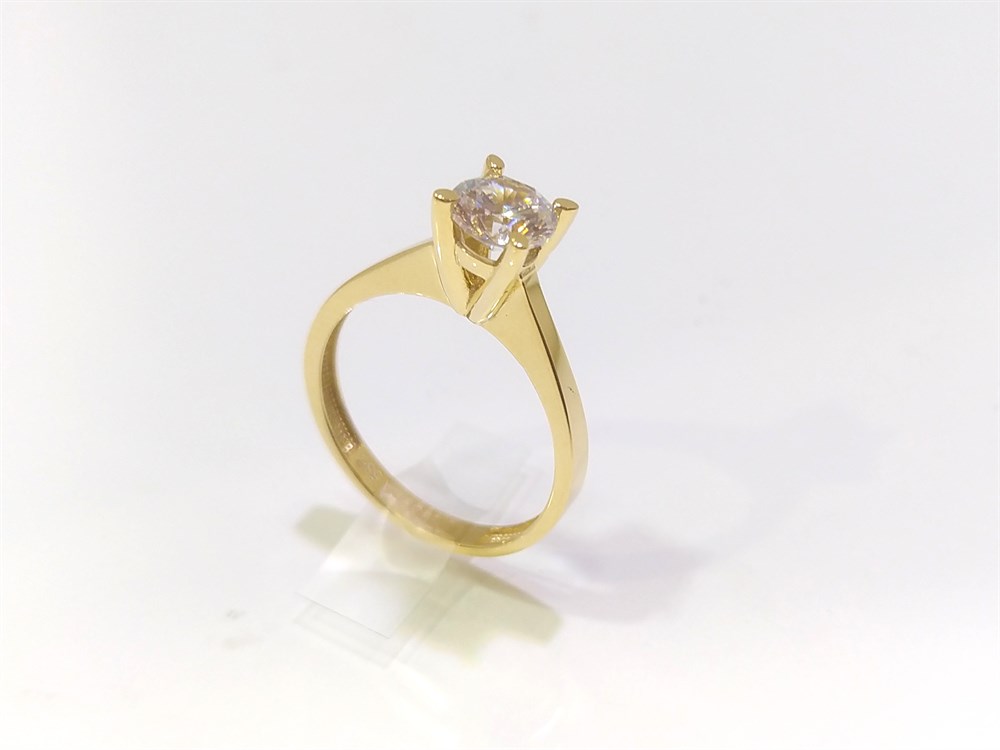 Tek TAş Yüzük 14 Ayar Altın