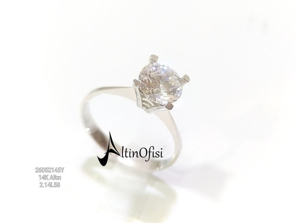 Tek TAş Yüzük 14 Ayar Altın