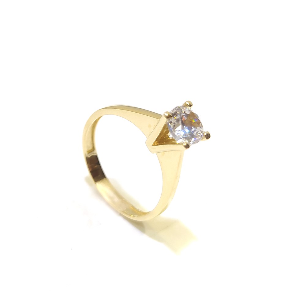 Tek TAş Yüzük 14 Ayar Altın