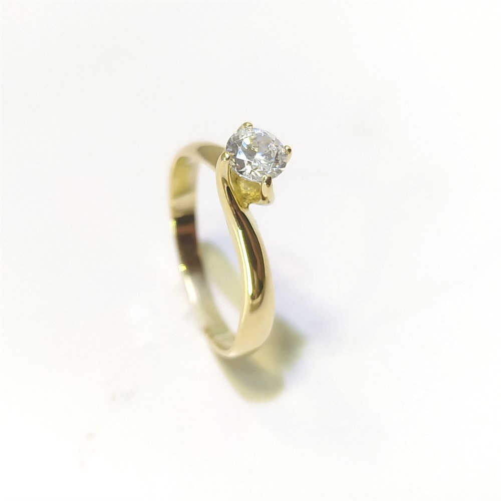 Tek TAş Yüzük 14 Ayar Altın