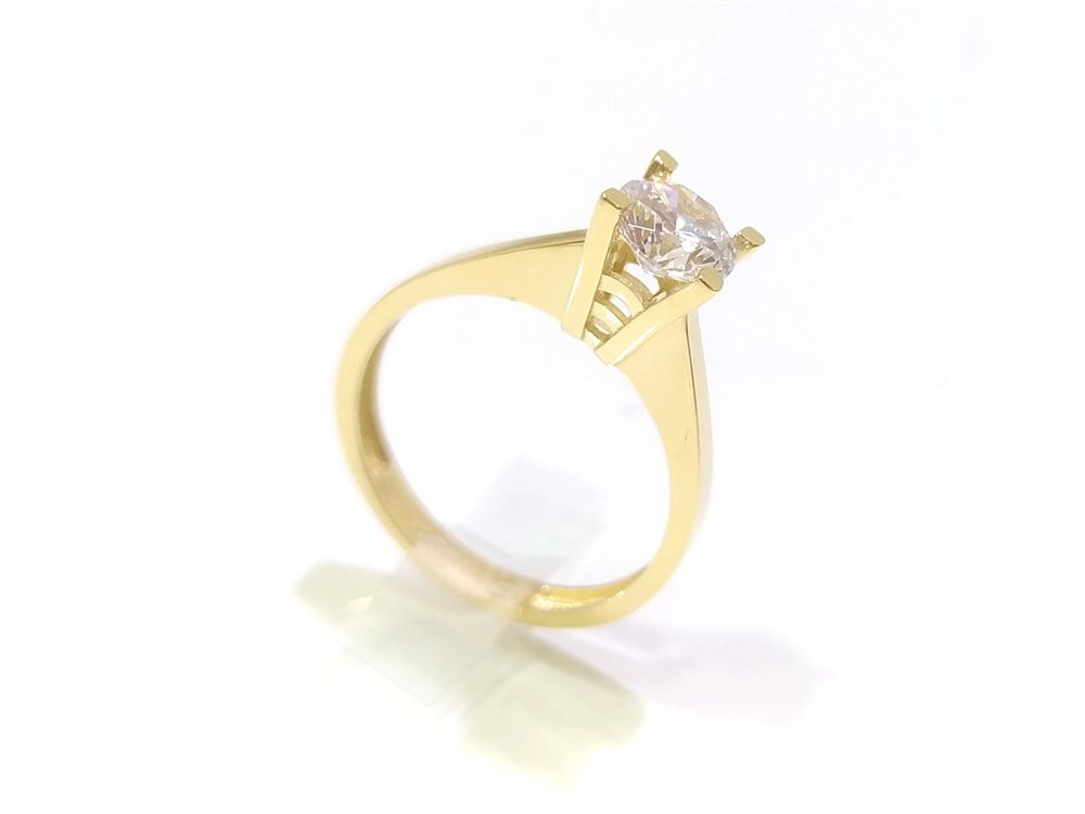 Tek TAş Yüzük 14 Ayar Altın